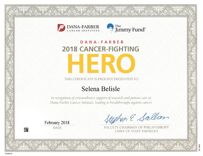 Selena Belisle wins Dana Farber Certificate for Oncology Education