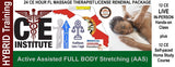 2023, 2025 & 2027 FL MT 24 CE Hybrid License Renewal Package LIVE IN-PERSON 12 CE Hour Active Assisted Full Body Stretching (AAS) + 12 CE Self-paced Home Study
