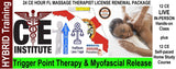 24 CE FL LMT Hybrid Renewal Package LIVE IN-PERSON 12 CE Hour Trigger Point Therapy & Myofascial Release + 12 CE Self-paced Home Study