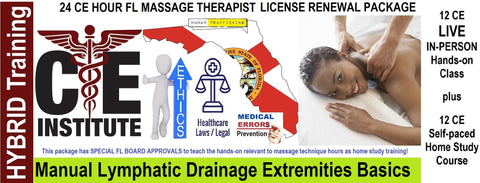 2025 & 2027 FL MT 24 CE Hybrid License Renewal Package LIVE IN-PERSON 12 CE MLD Basics + 12 CE Self-paced Home Study
